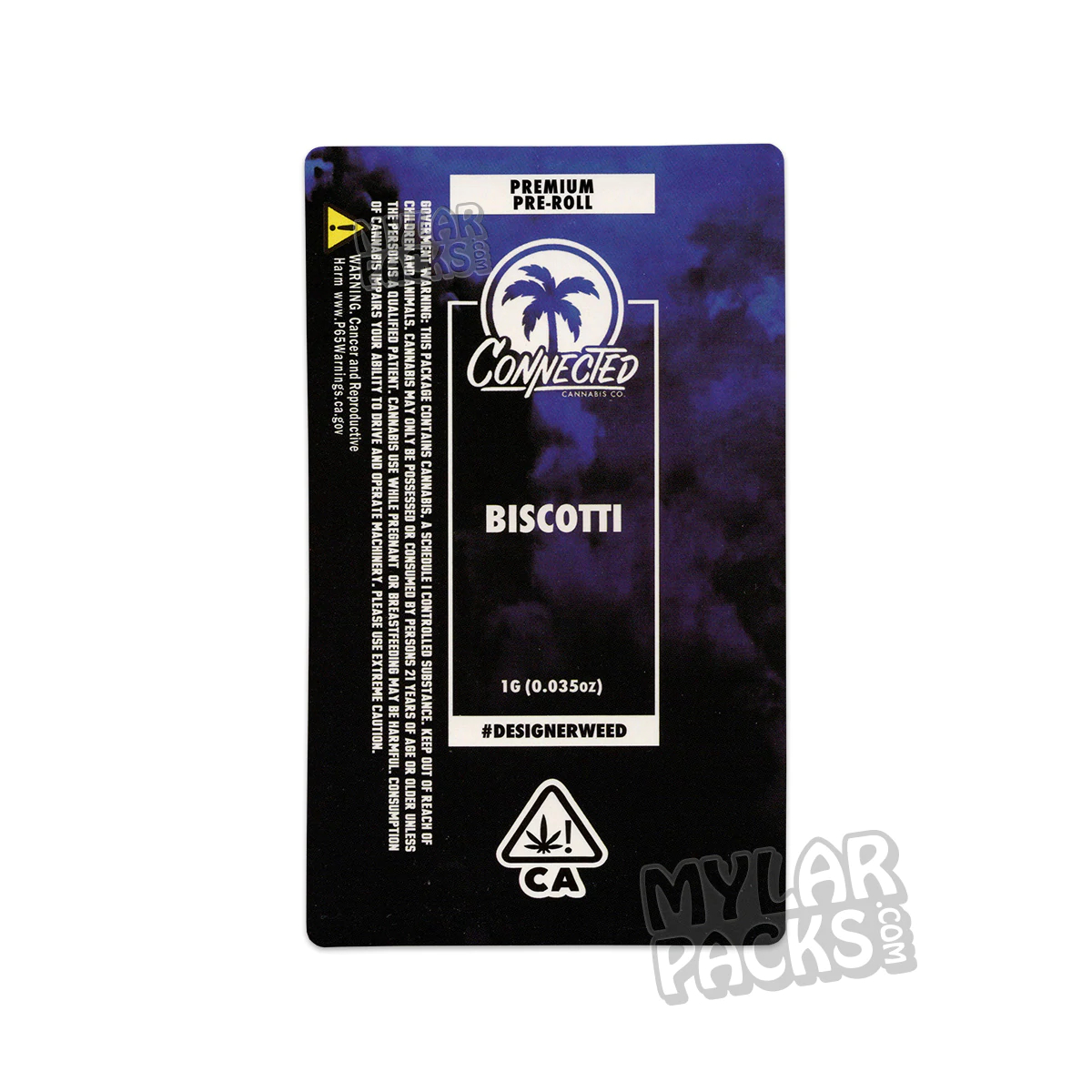 Connected Co. Biscotti Single Preroll Empty Clear Hard Plastic Tube for Flower Dry Herb Packaging